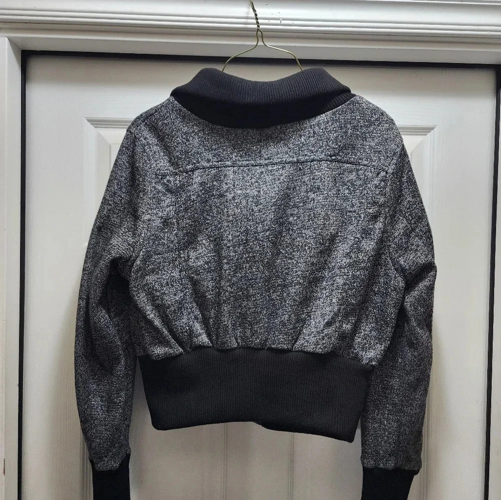 Ambiance Jacket Gray Black Women's Large Cotton Blend Full Zip 4 Pockets - Picture 4 of 10